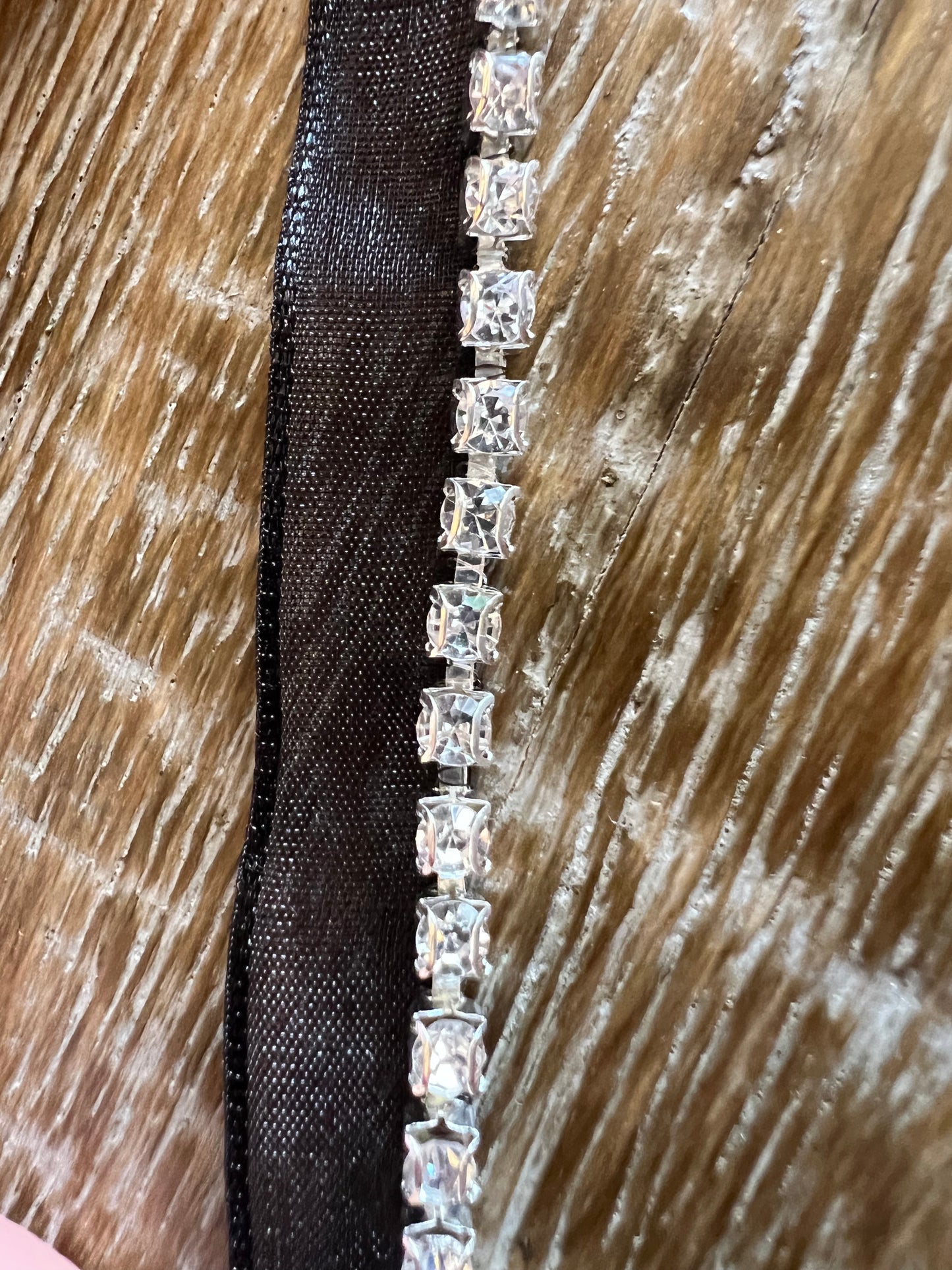 Rhinestone Tape on Organza Edging