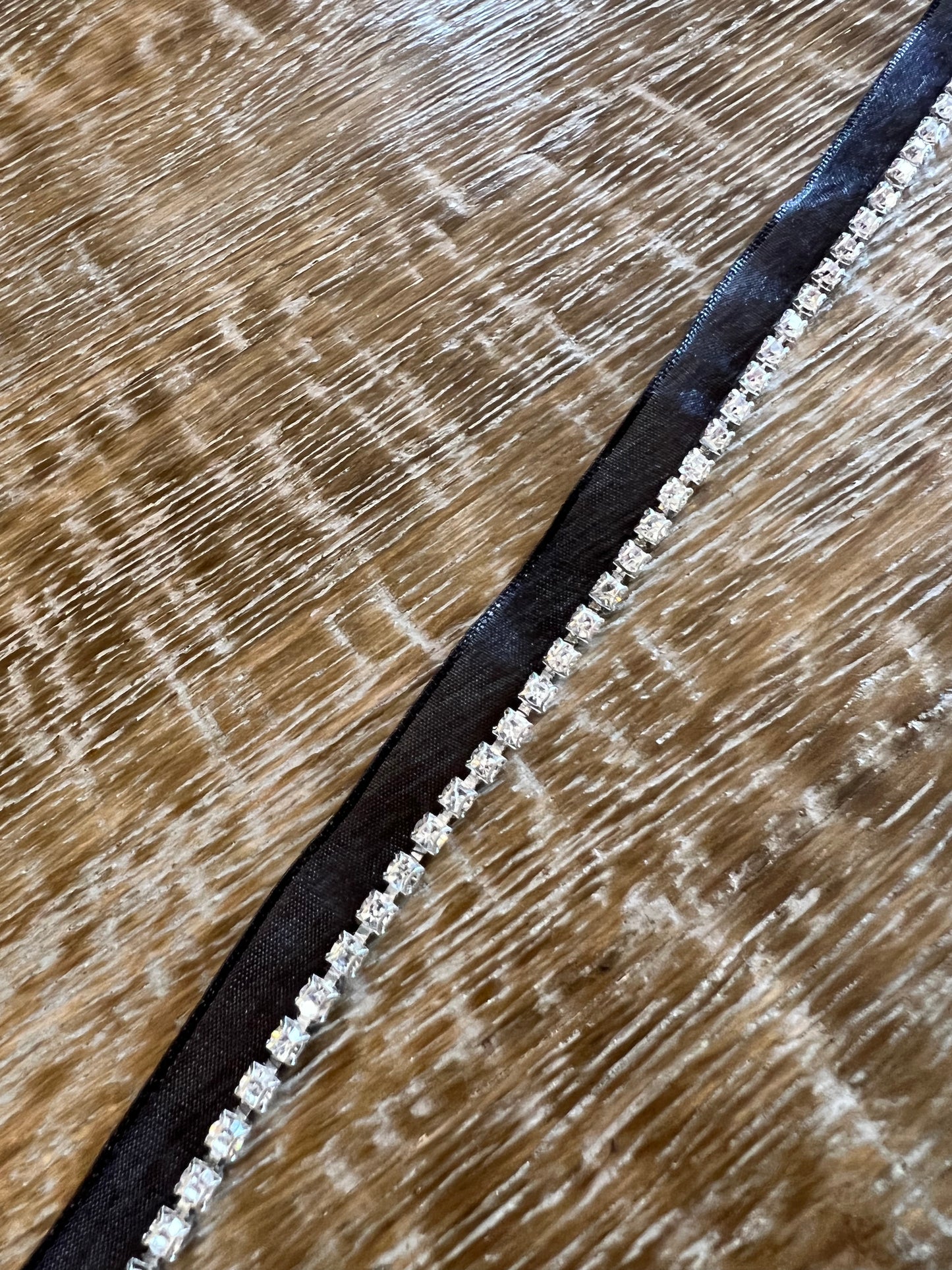 Rhinestone Tape on Organza Edging