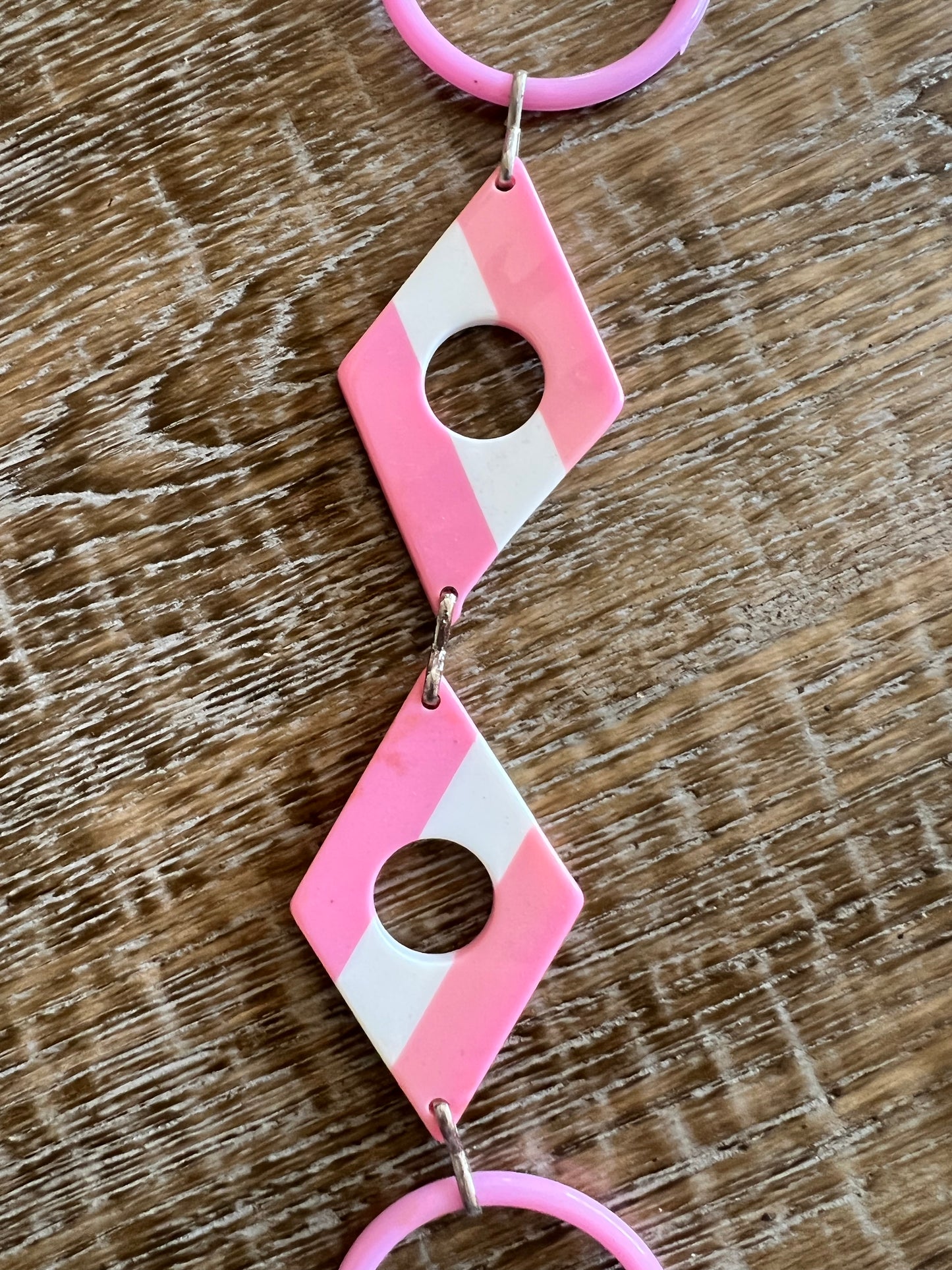 Pink and White Geometric Belt