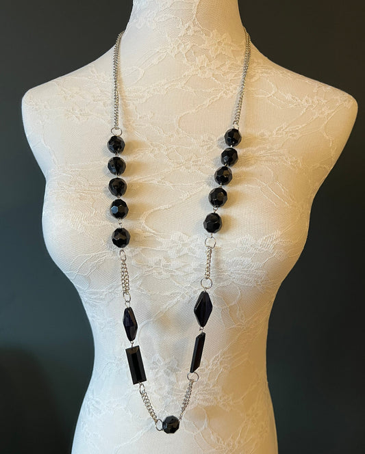 Faceted Bead and Chain Necklace