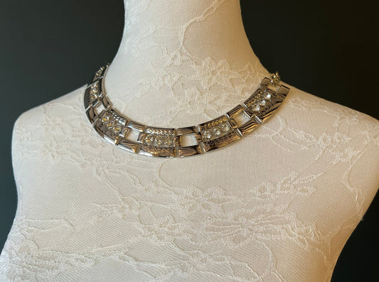 Silver Diamante Chunky Necklace