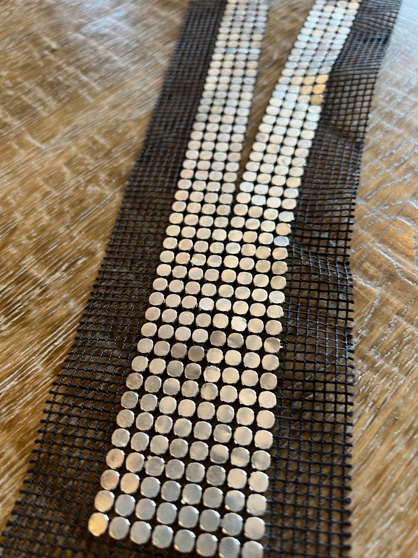 Diamanté Chainmail on Mesh Trim