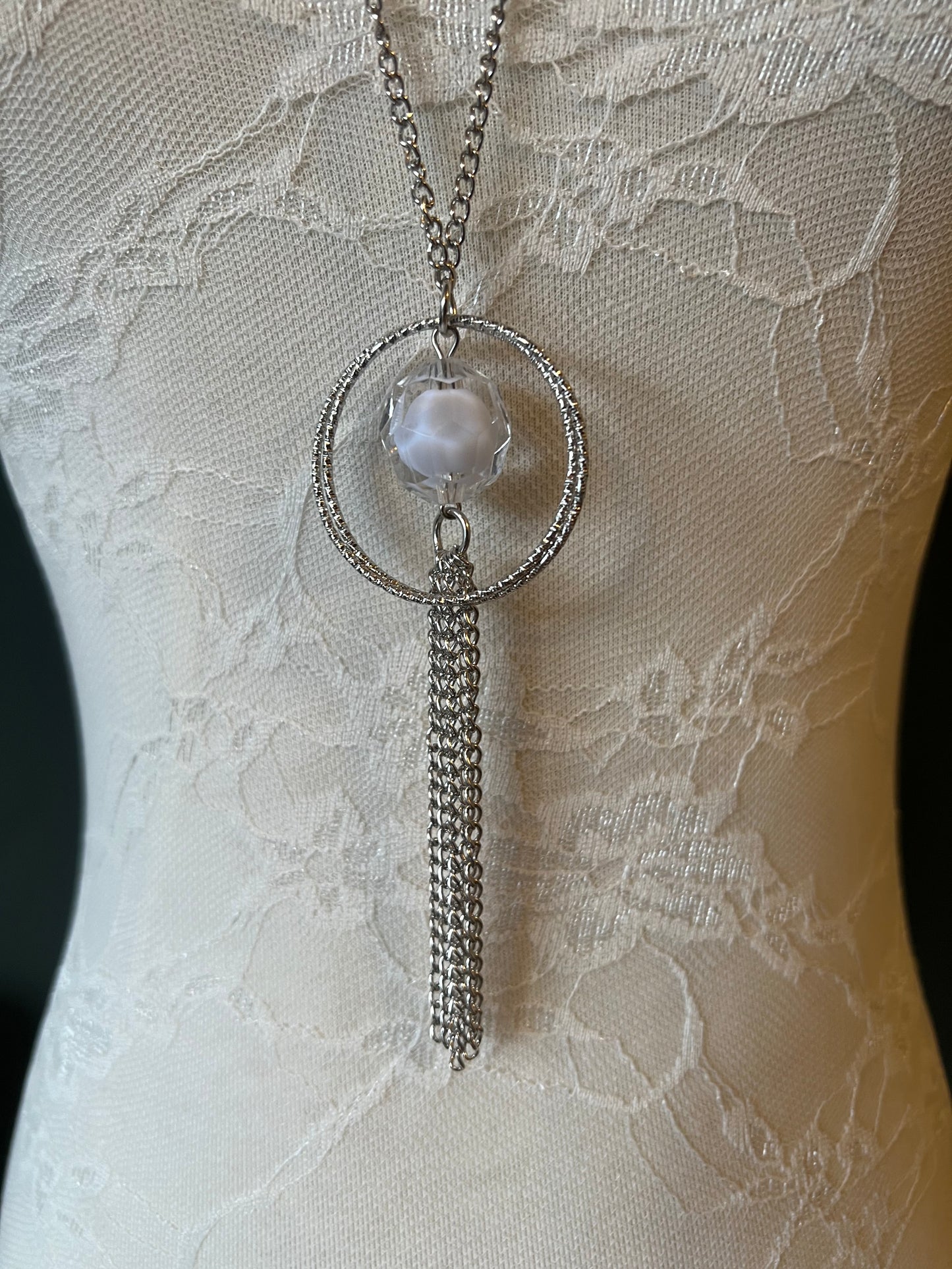 Silver Ring Tassel Necklace