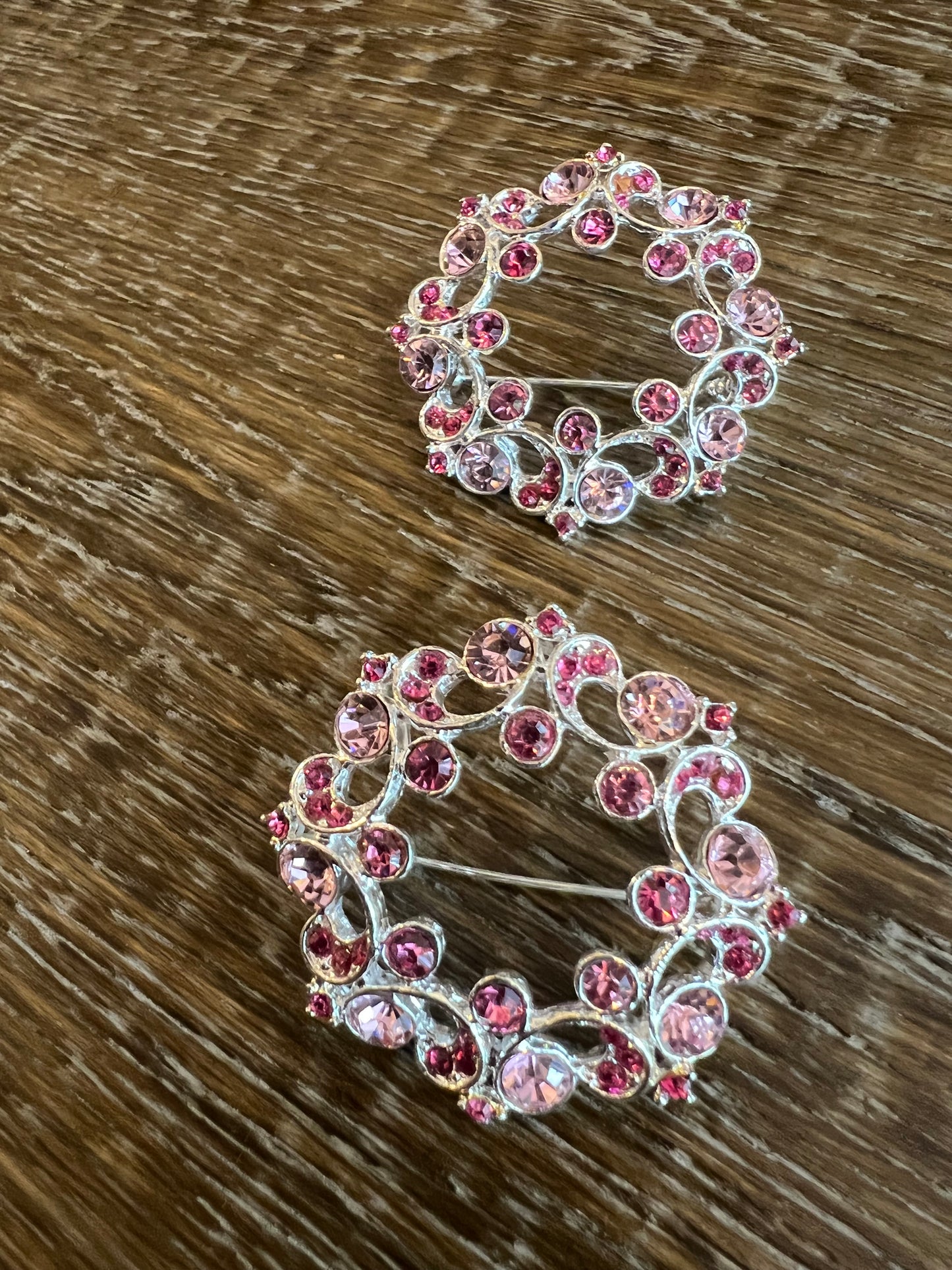 Pink Silver Brooch