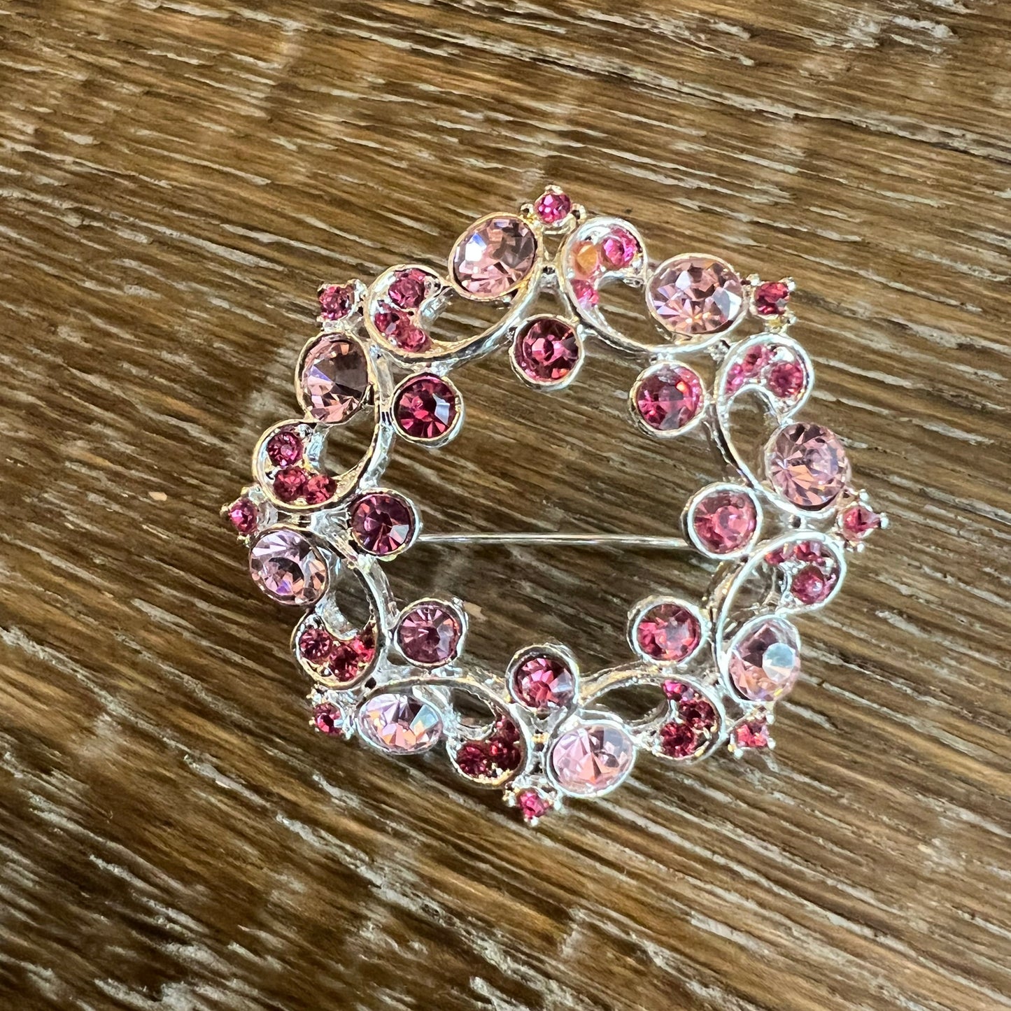 Pink Silver Brooch