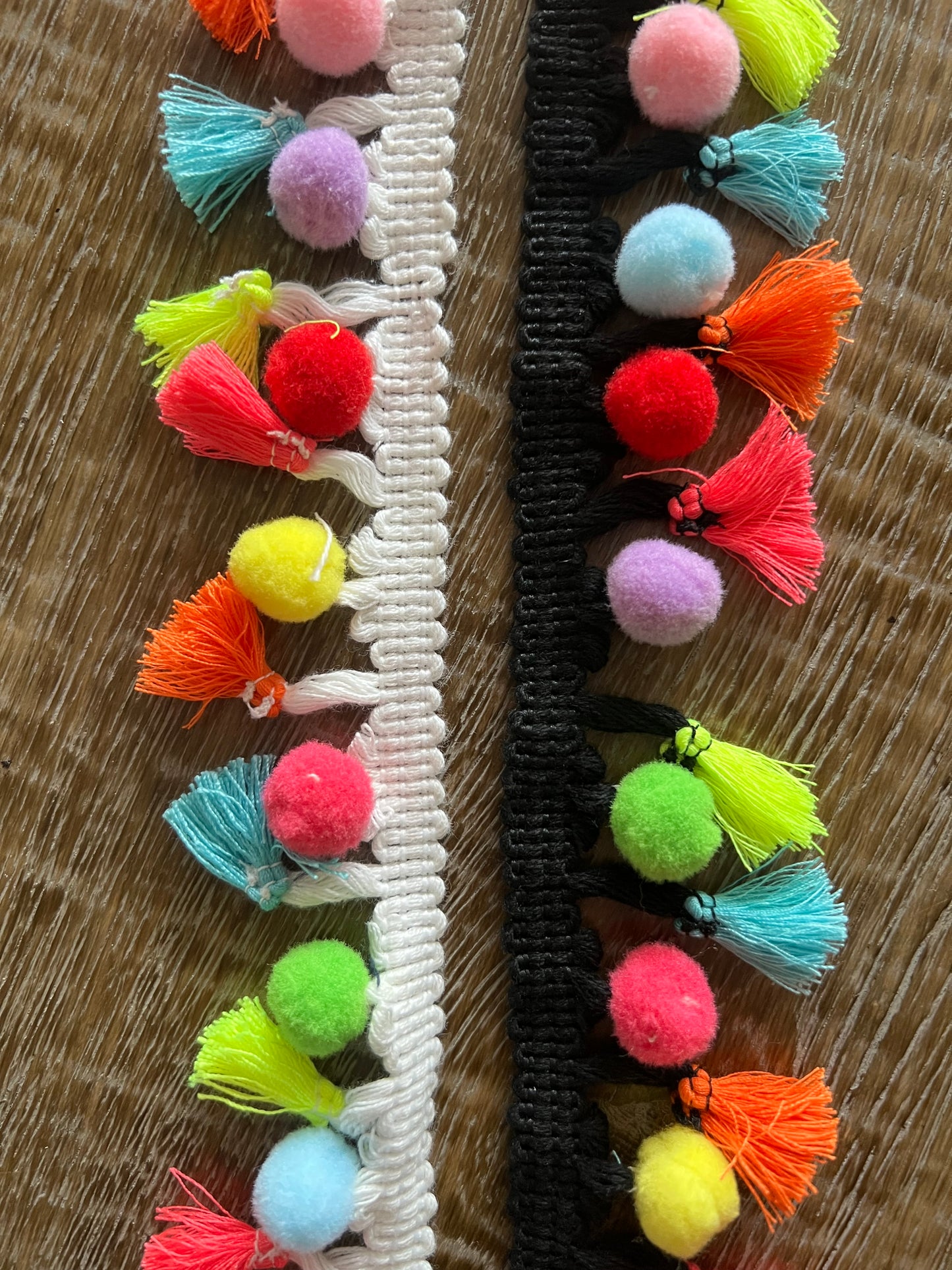 Bright Multi Pom Pom Tassle Tape