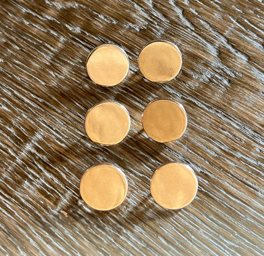 15mm Gold Flat Metal Shank Button