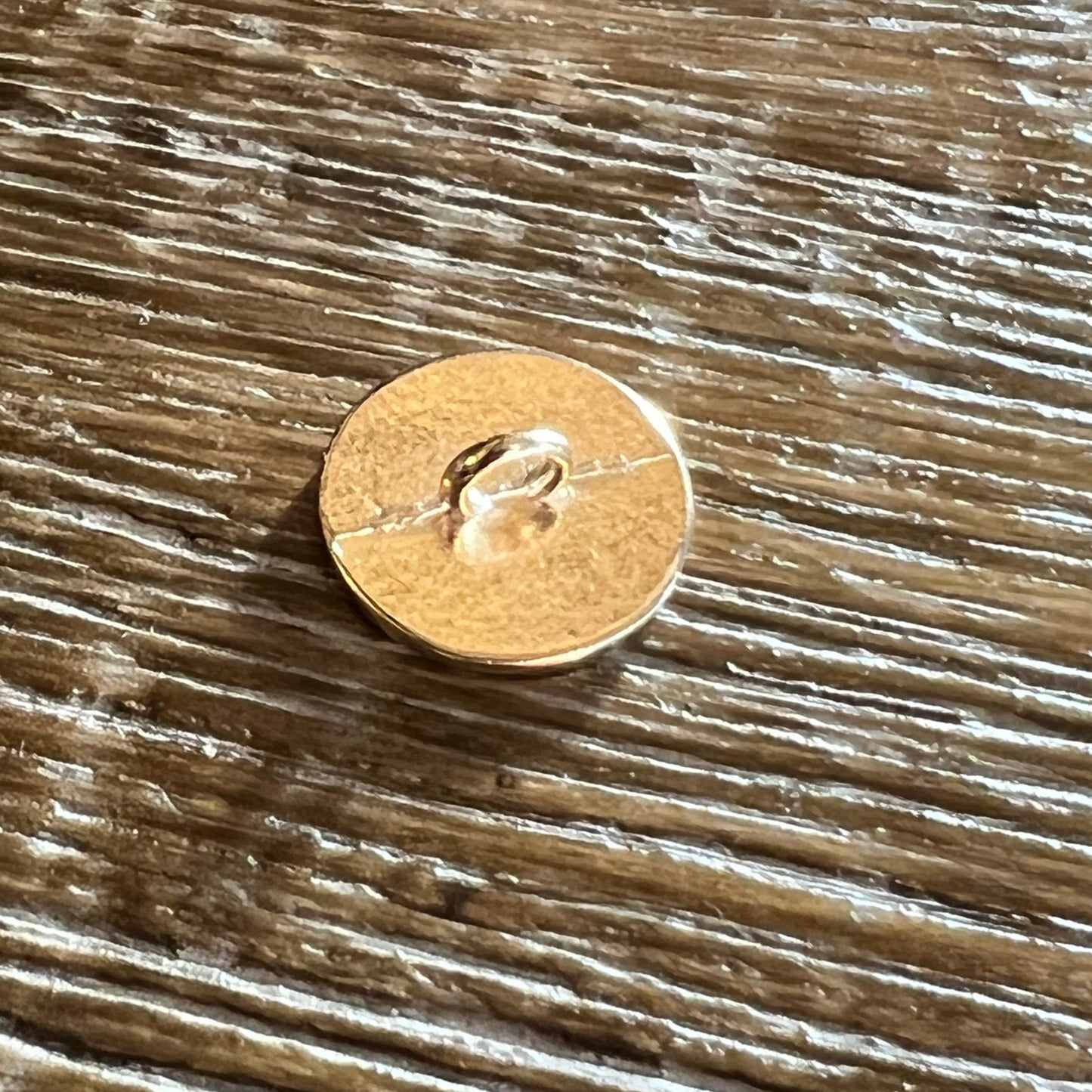 15mm Gold Flat Metal Shank Button