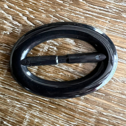 6cm Black Oval Buckle