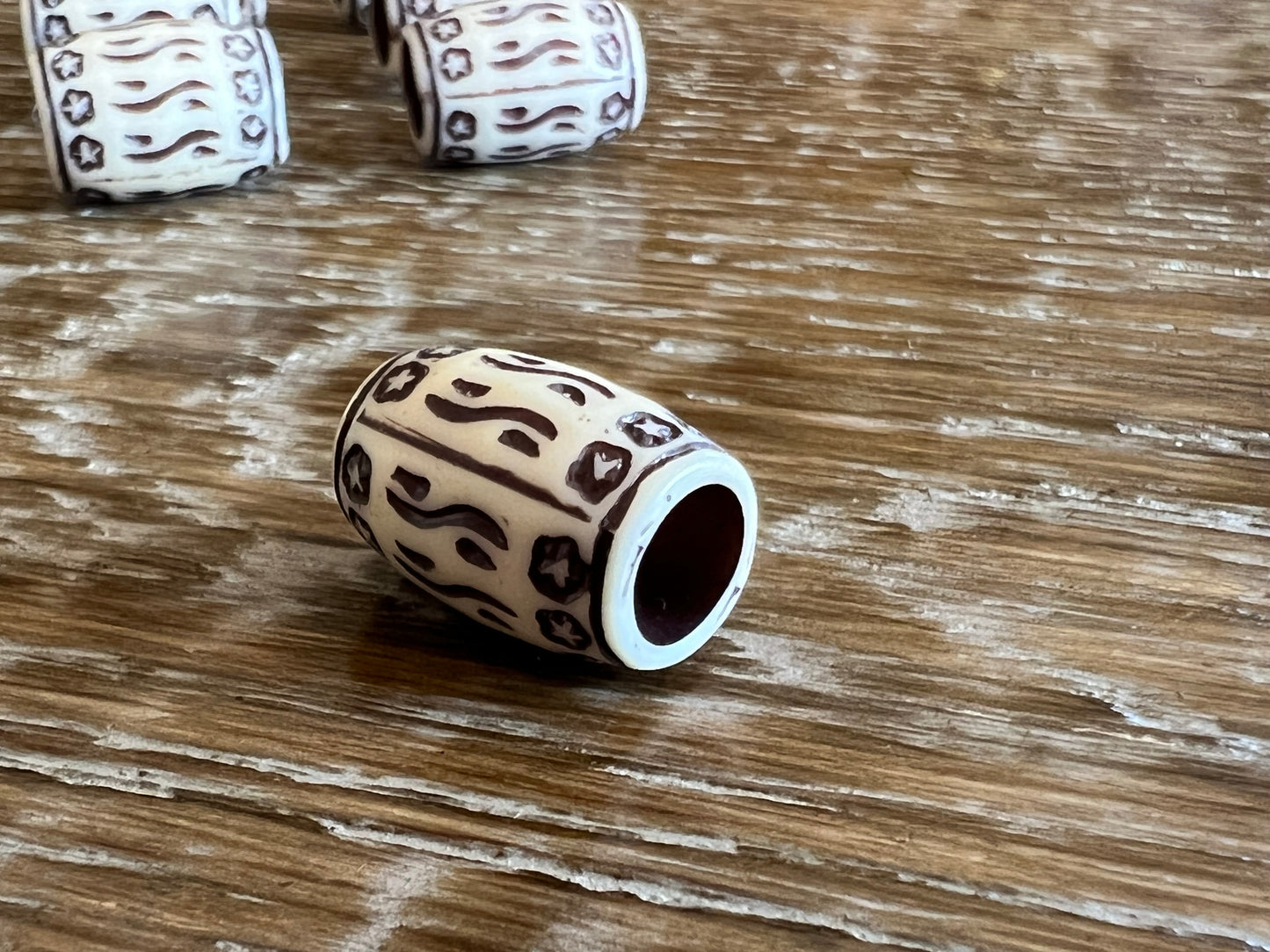 Tribal Design Barrel Bead