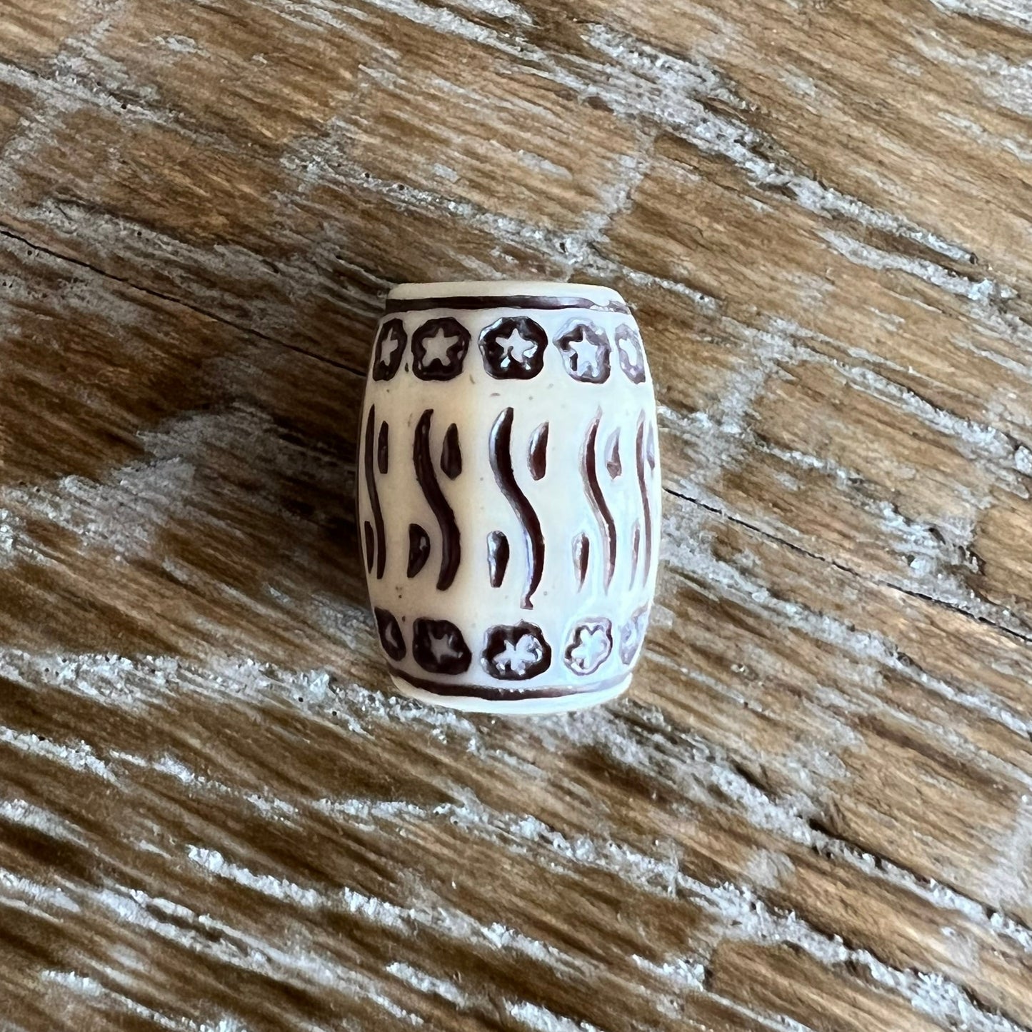 Tribal Design Barrel Bead