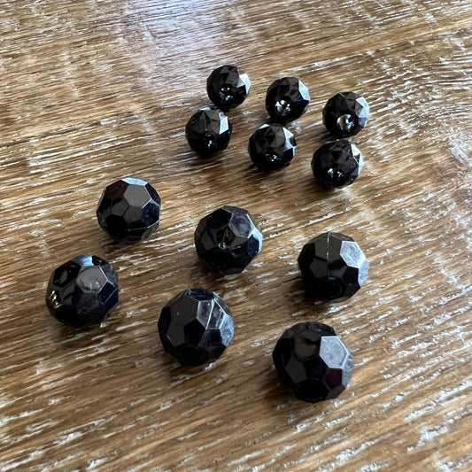 Black Faceted Bead