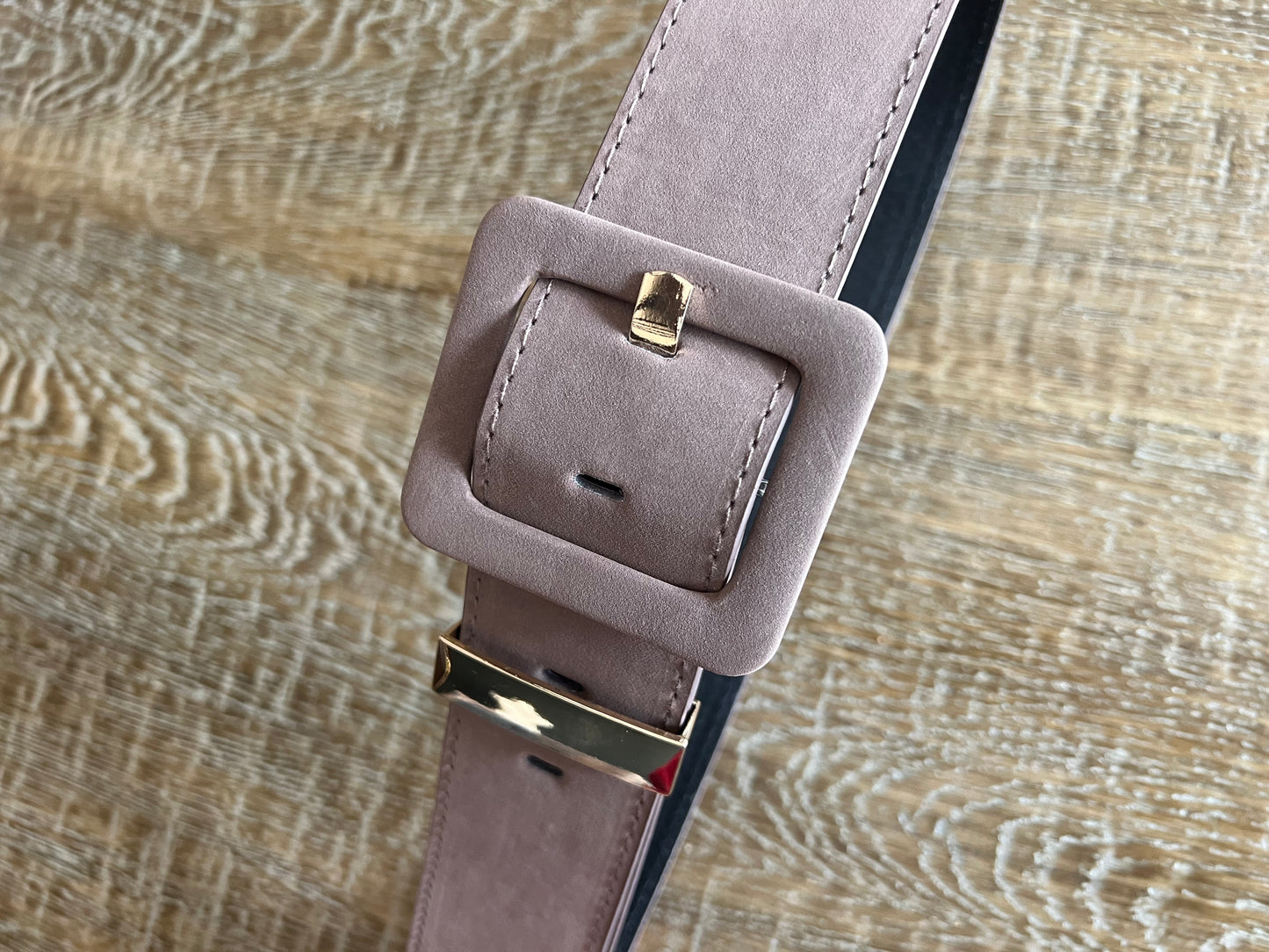 Taupe Wide Buckle Belt