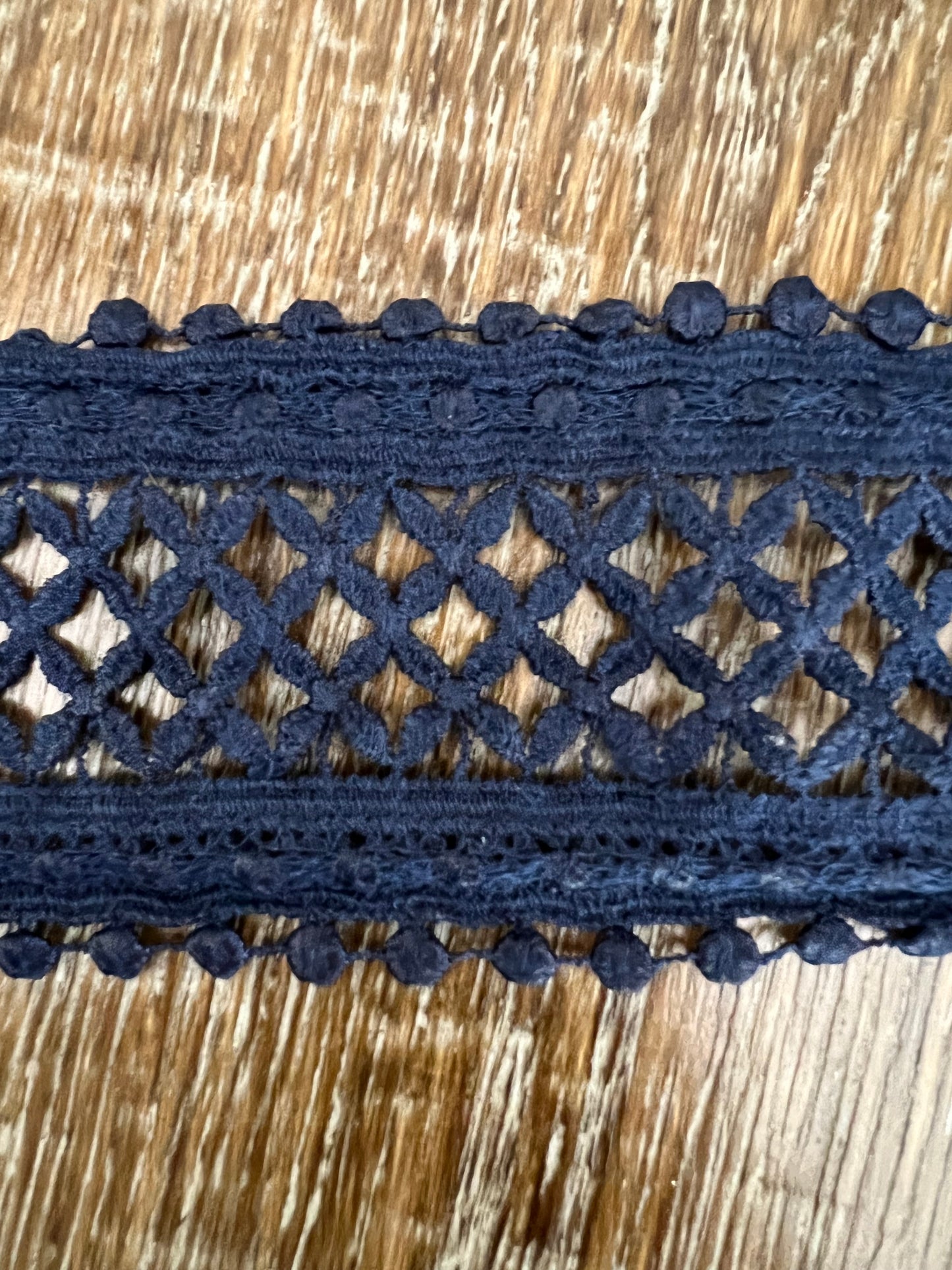 6.5cm Navy Criss Cross Lace