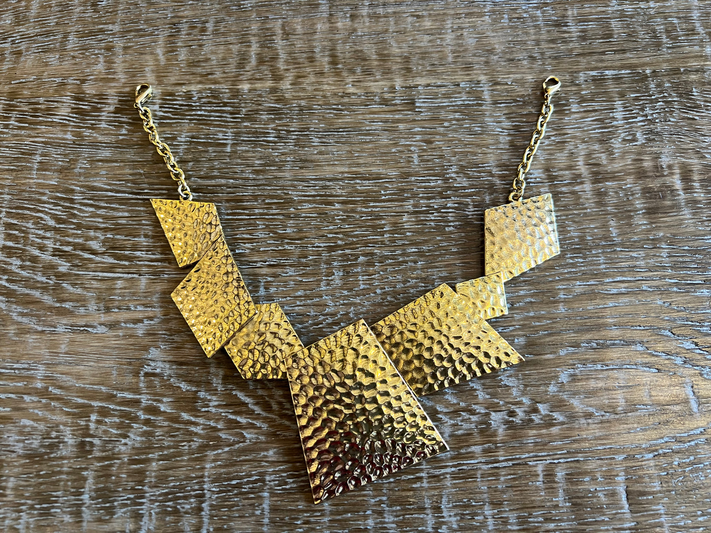 Assymetric Gold Plate Necklace