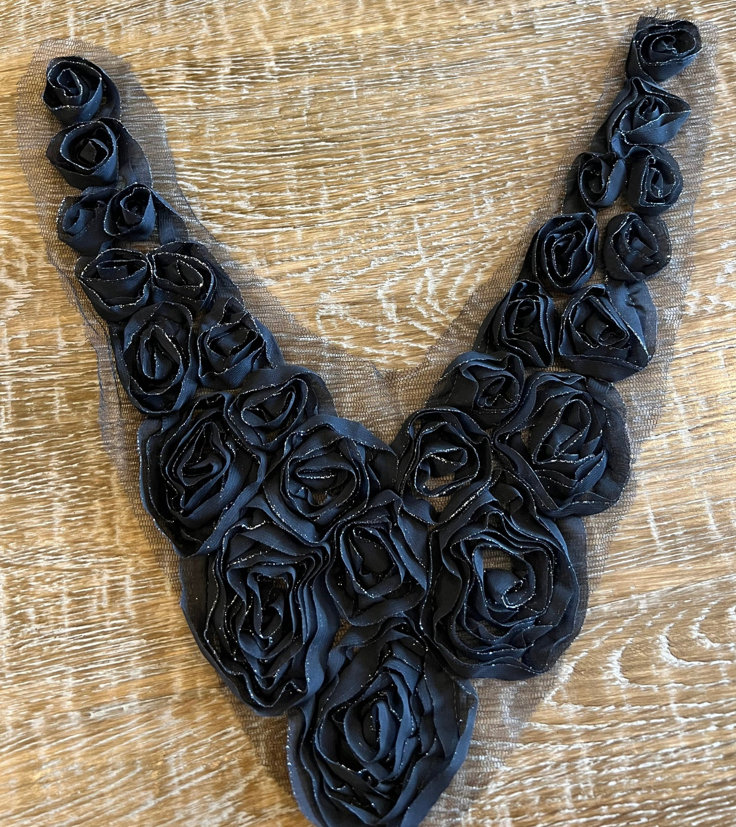 Organza Rose Neck Trim