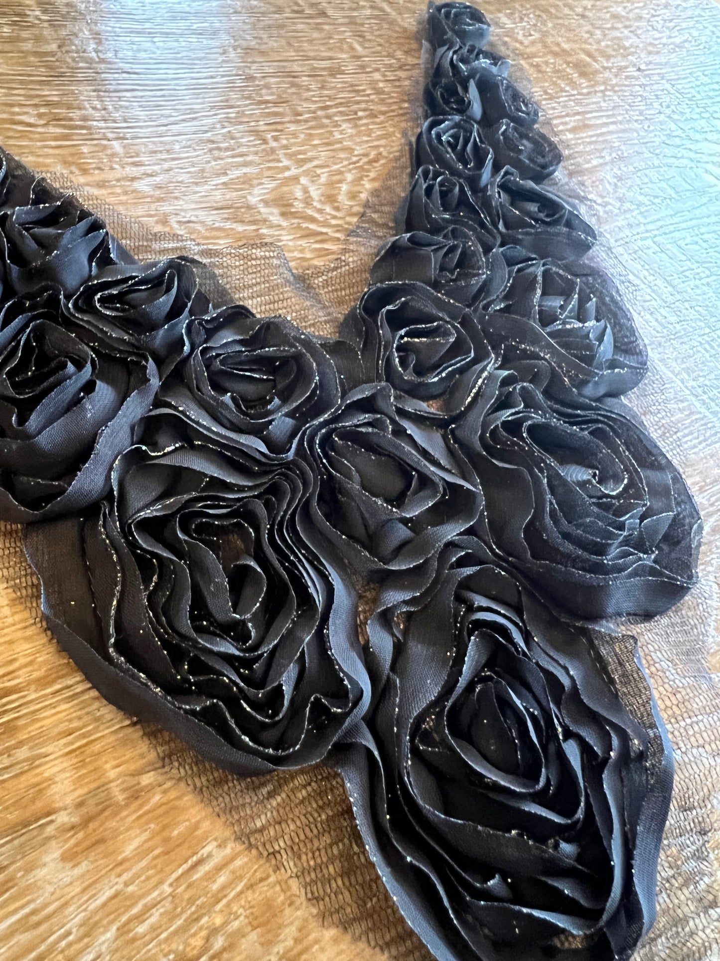 Organza Rose Neck Trim