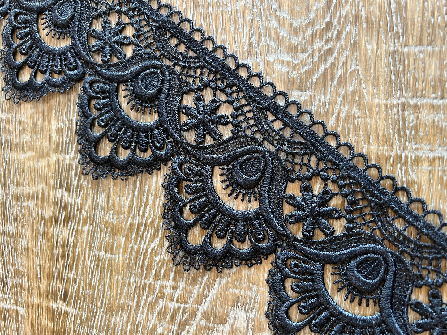 9cm Black Crochet Lace