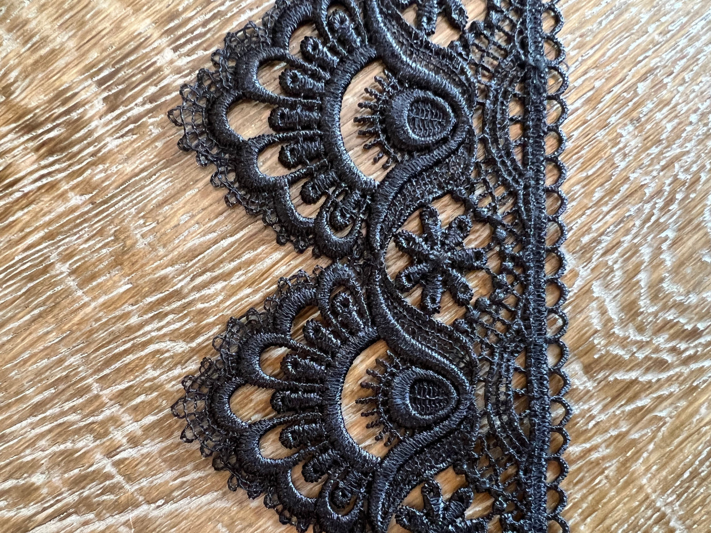 9cm Black Crochet Lace