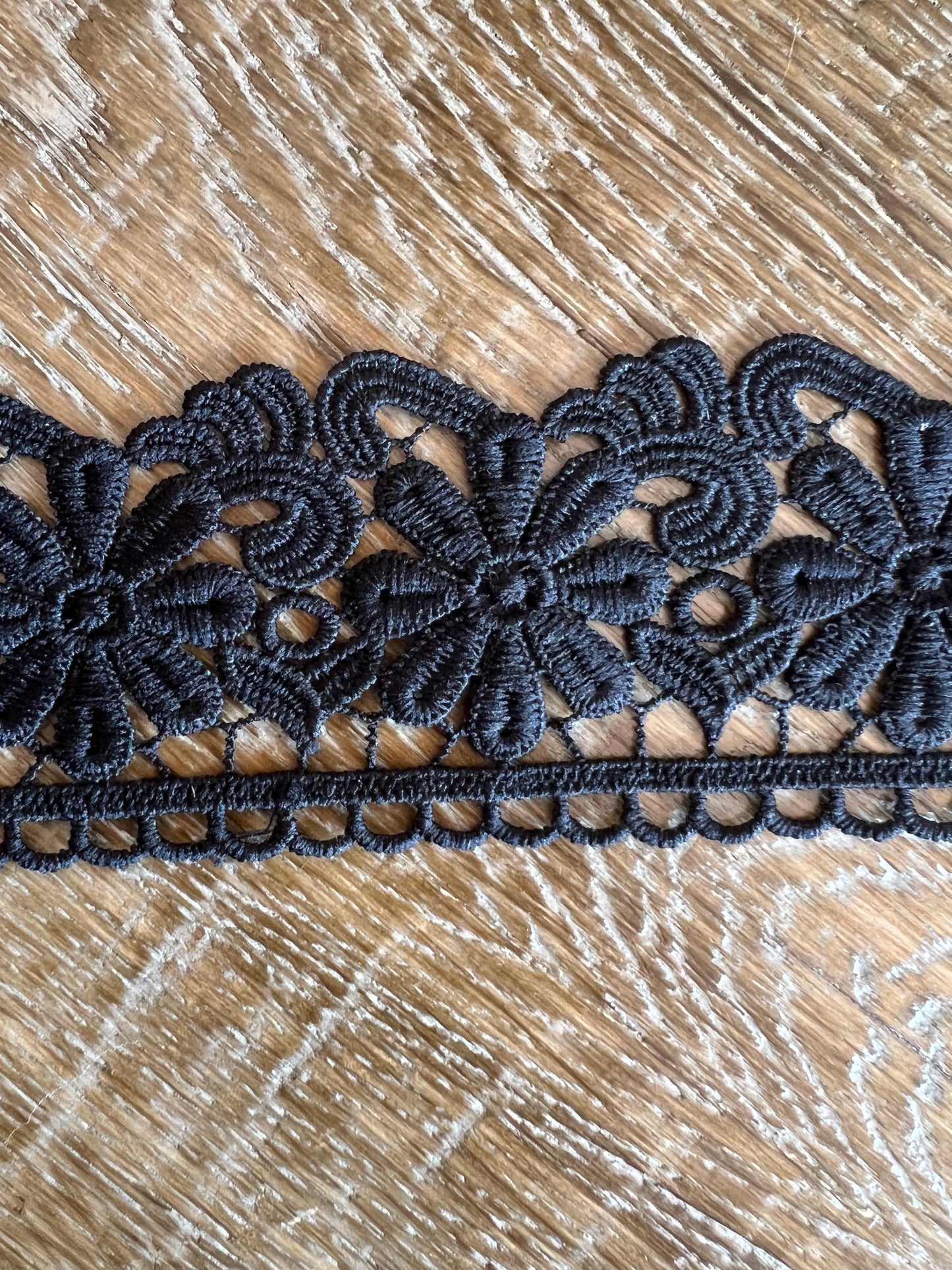 9cm Black Crochet Lace