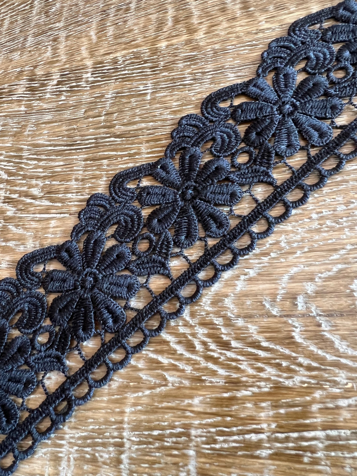 9cm Black Crochet Lace