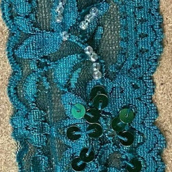 5cm Sequin & Bead Stretch Lace