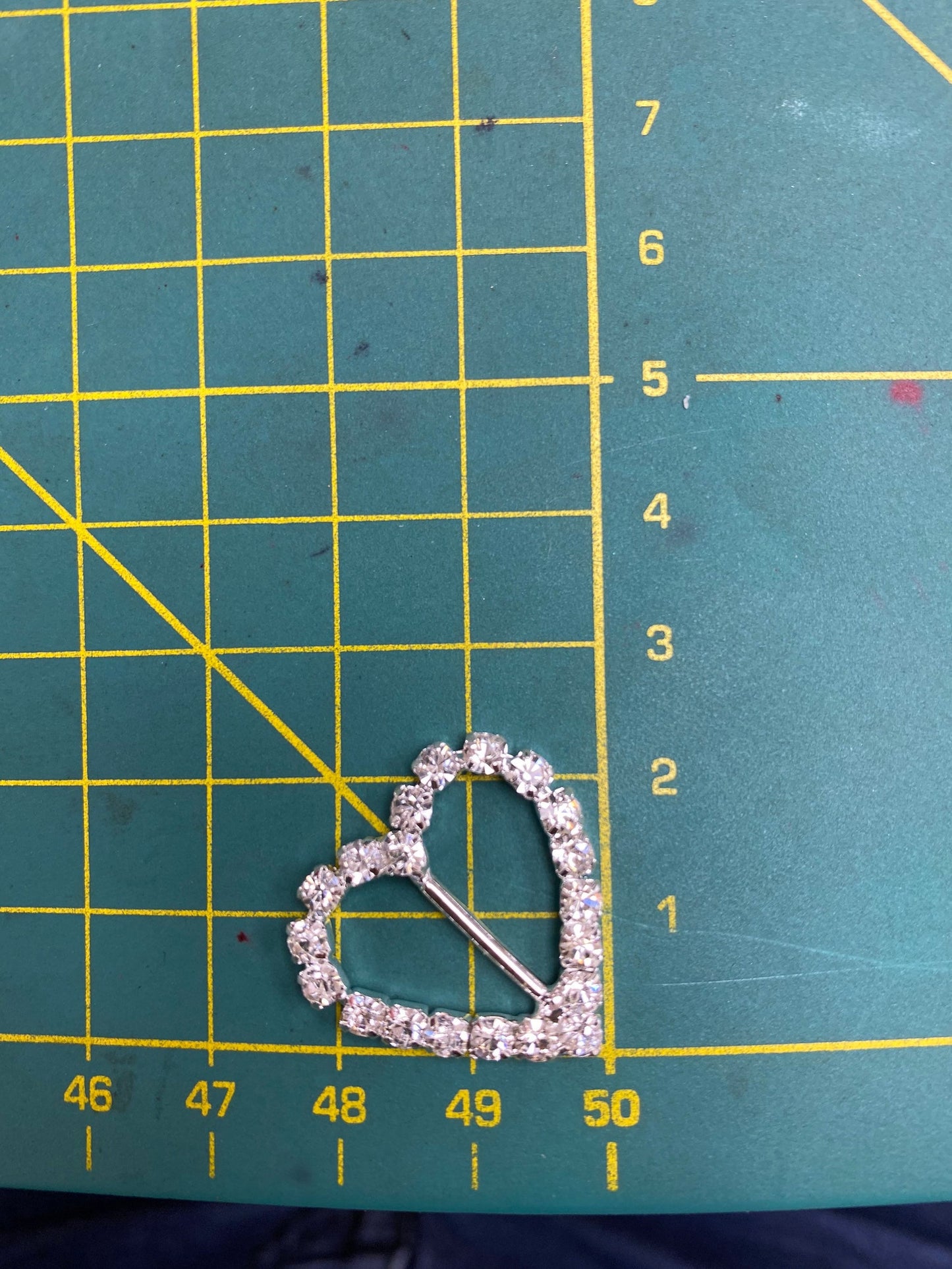 22mm Diamante Heart Buckle