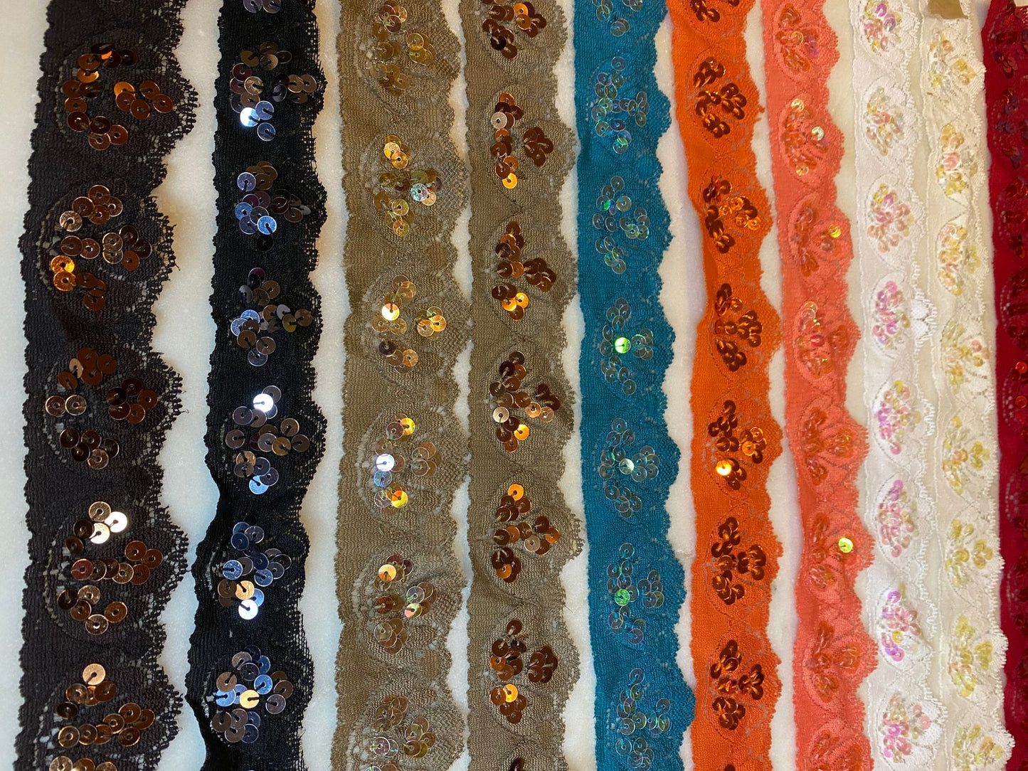 4cm Sequin Stretch Lace