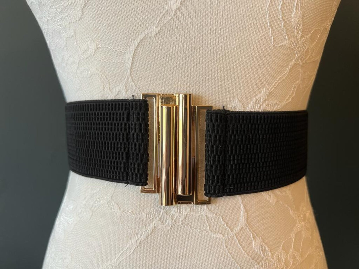 Elasticated Gold Buckle Belt