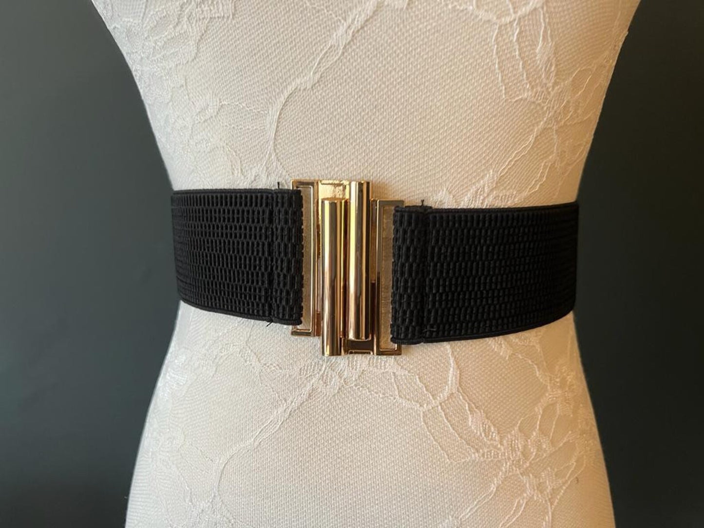 Elasticated Gold Buckle Belt