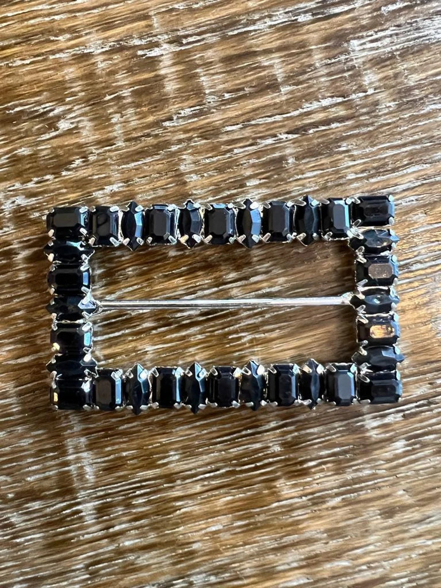 6.5cm Black Jewel Buckle