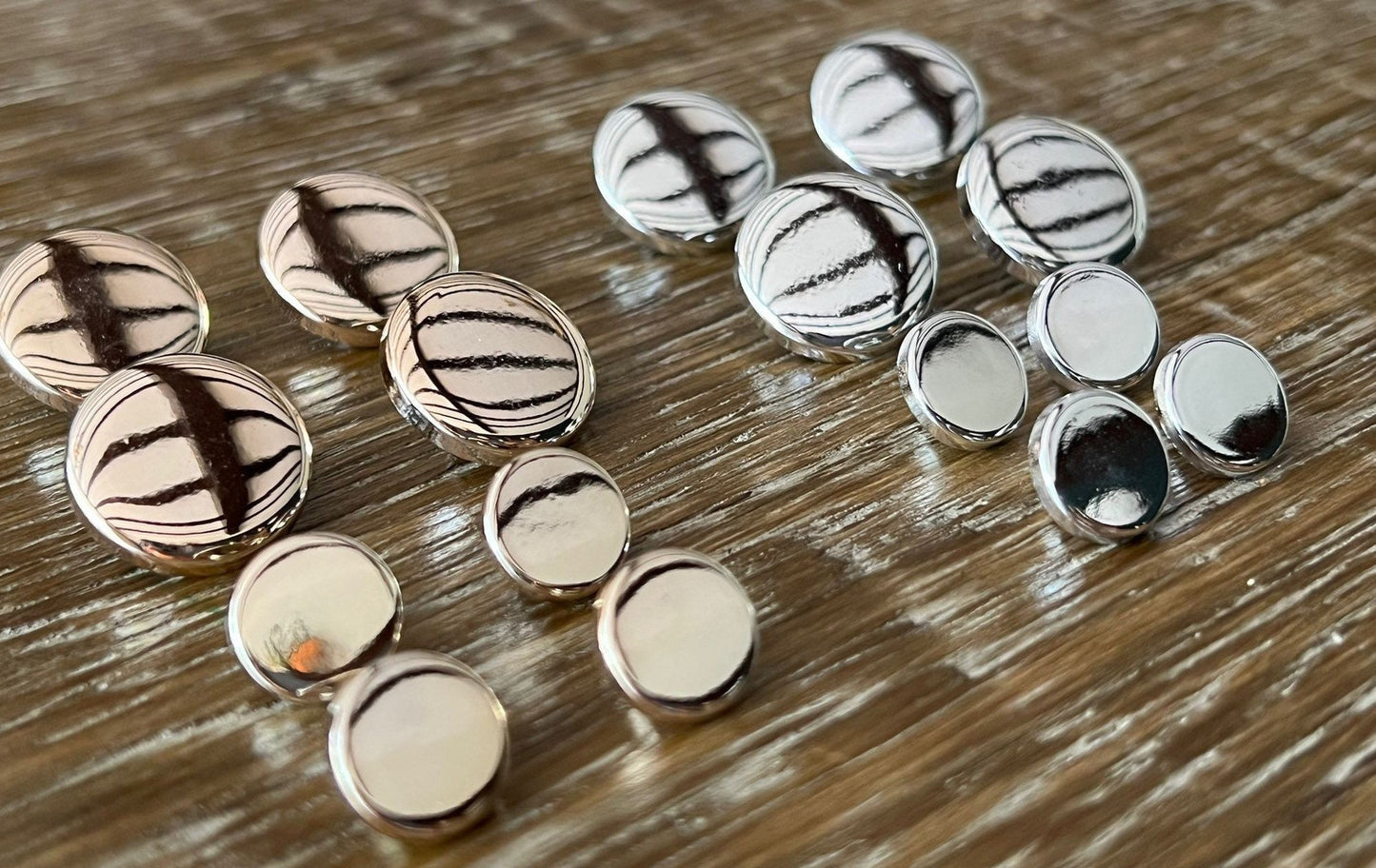 Blazer Shank Buttons, Flat Head Shank Buttons, Shiny Silver & Gold Finish, 12mm, 15mm 18mm, 21mm