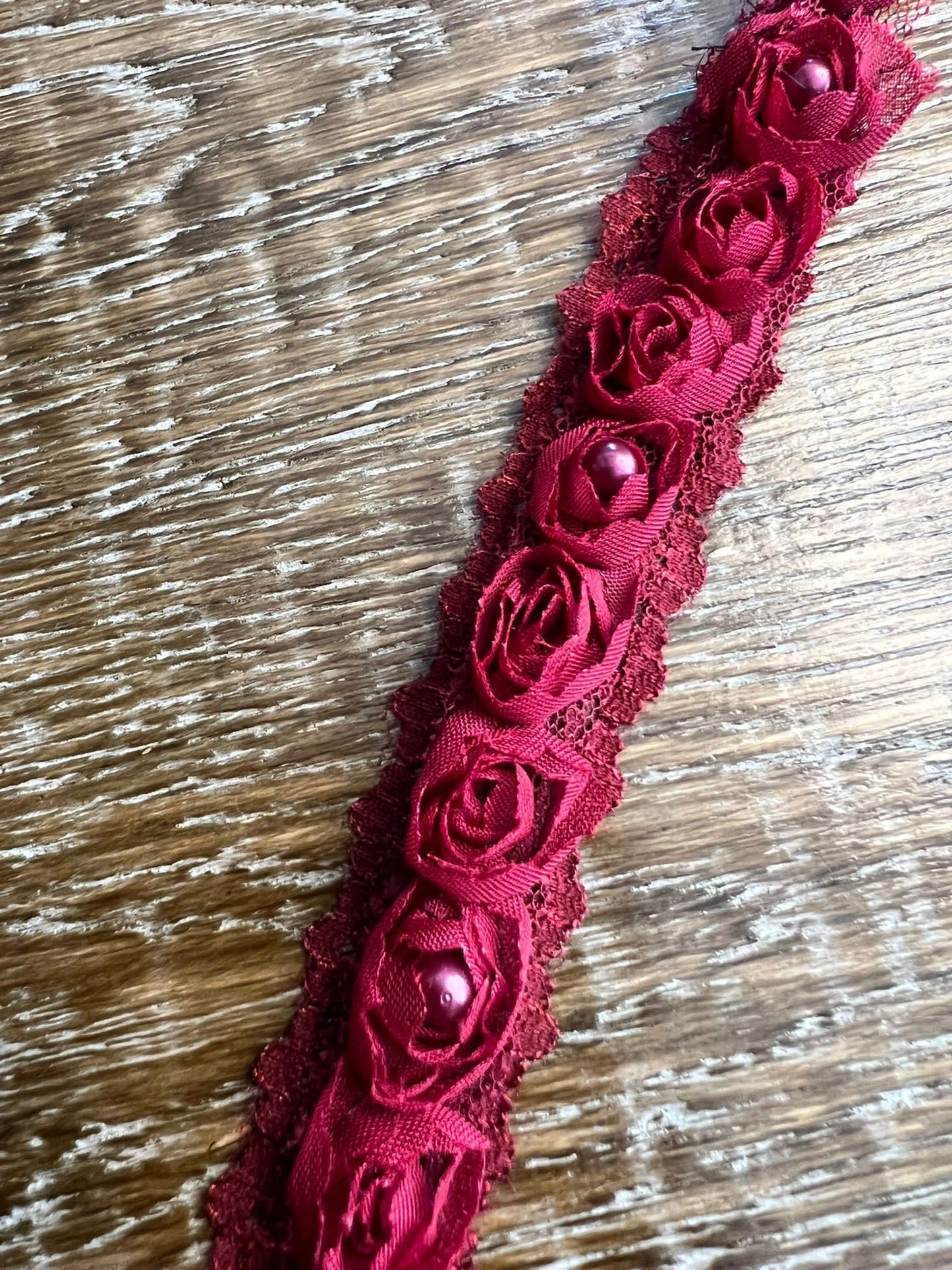 3D Lace Rose Tape with Pearls