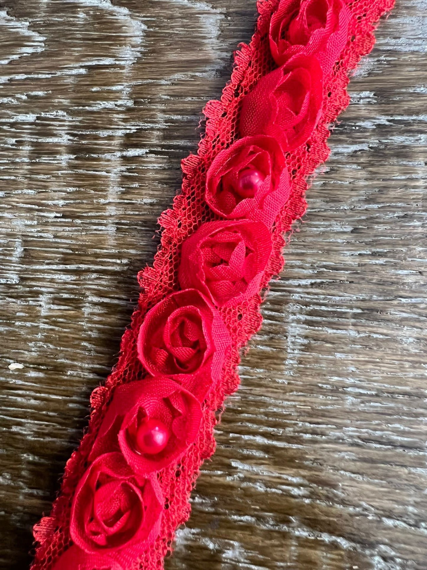 3D Lace Rose Tape with Pearls