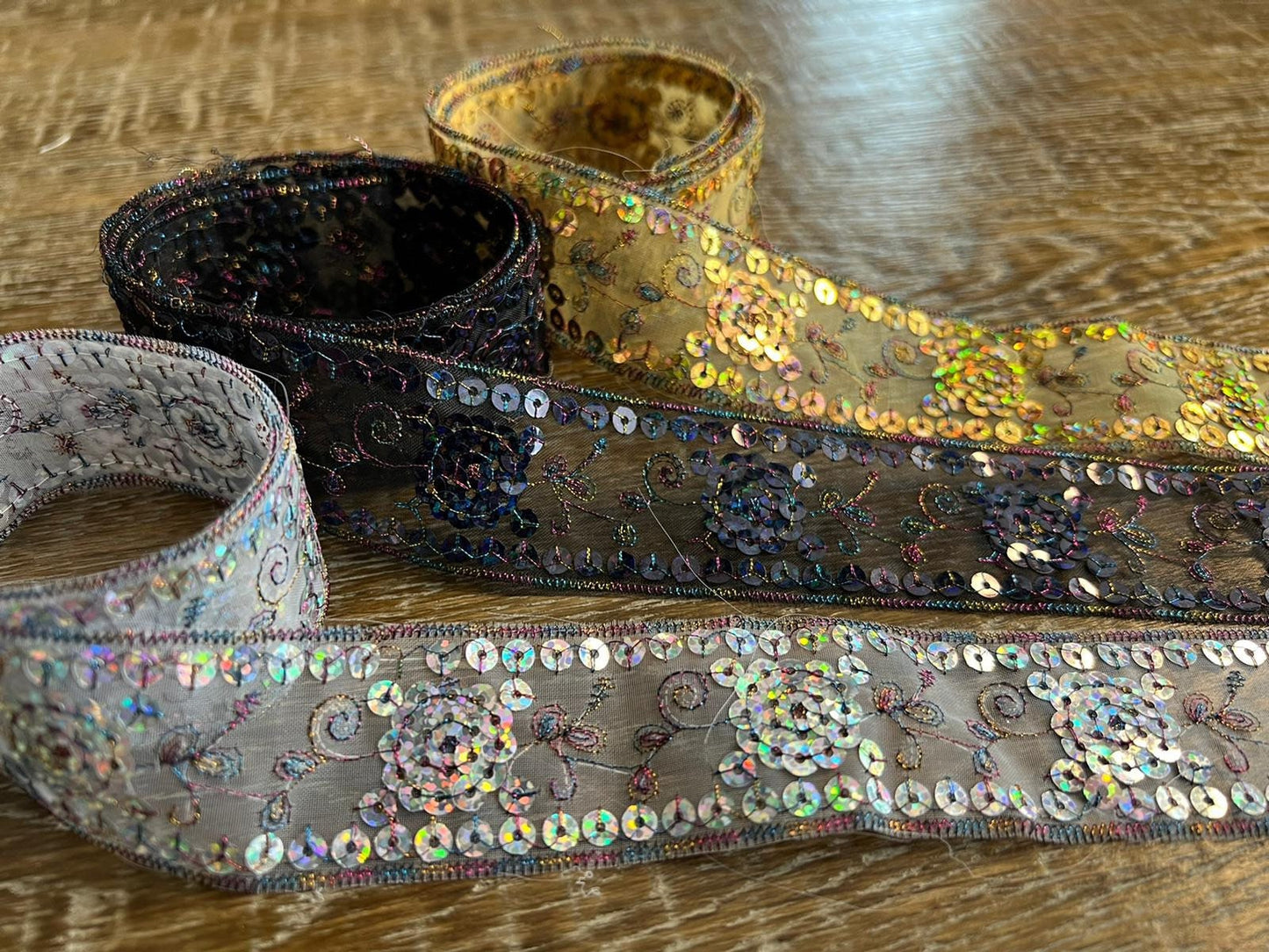 3cm Wide Sequin Organza Tape