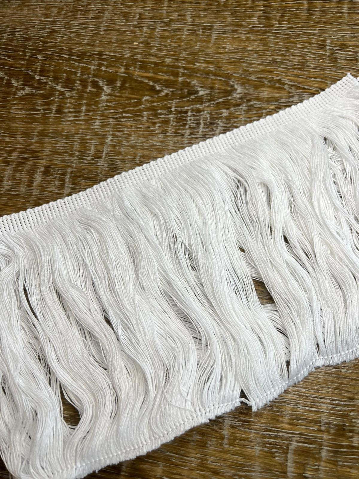 Optic White Soft Cotton Fringe 15cm