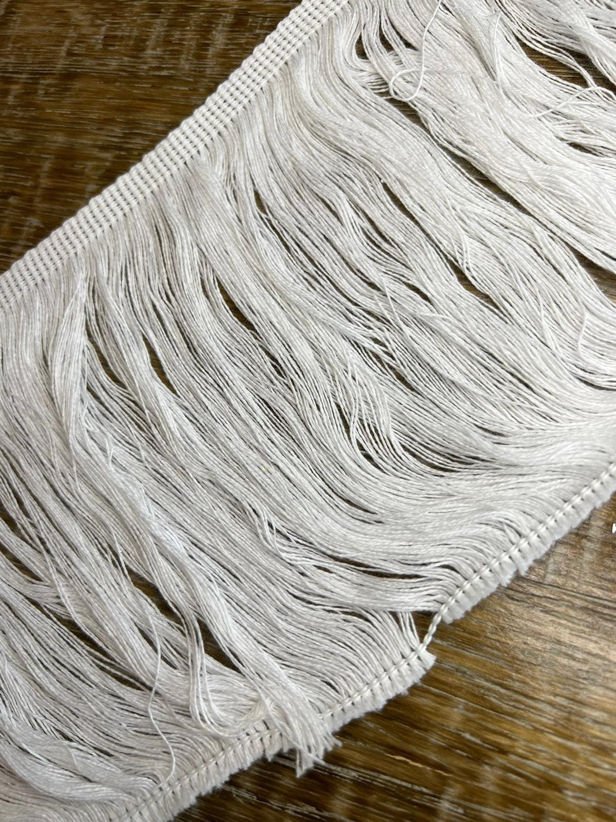 Optic White Soft Cotton Fringe 15cm