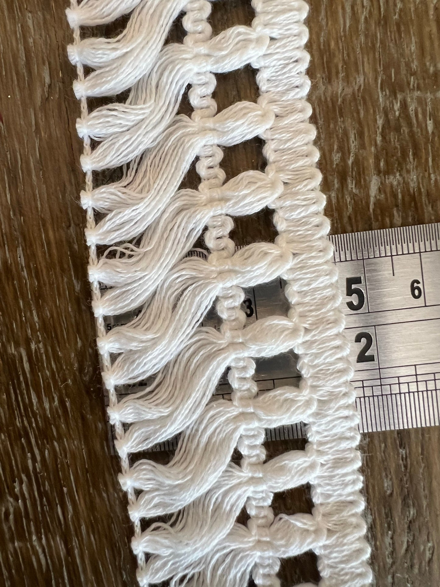 45mm Cotton Fringe, Black, Ivory