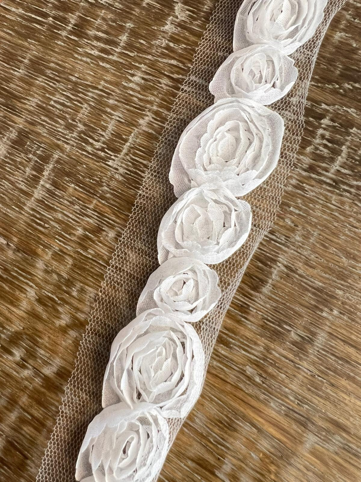 3D Organza Rose Tape, 8 Colours