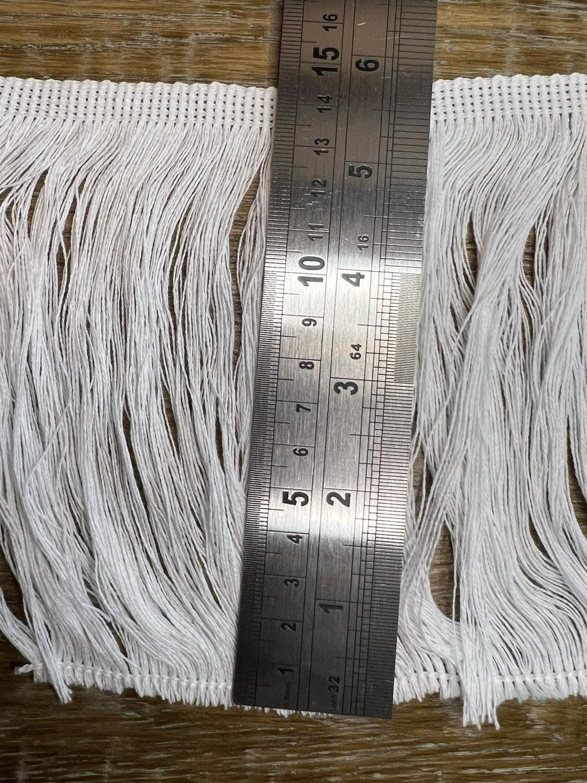 Optic White Soft Cotton Fringe 15cm