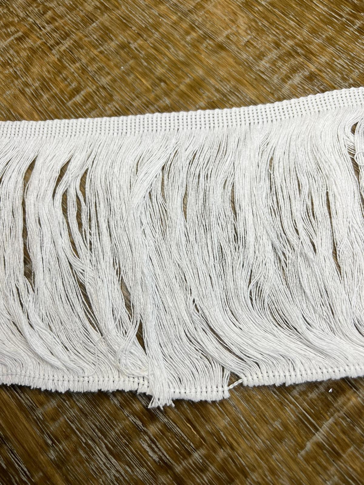 Optic White Soft Cotton Fringe 15cm