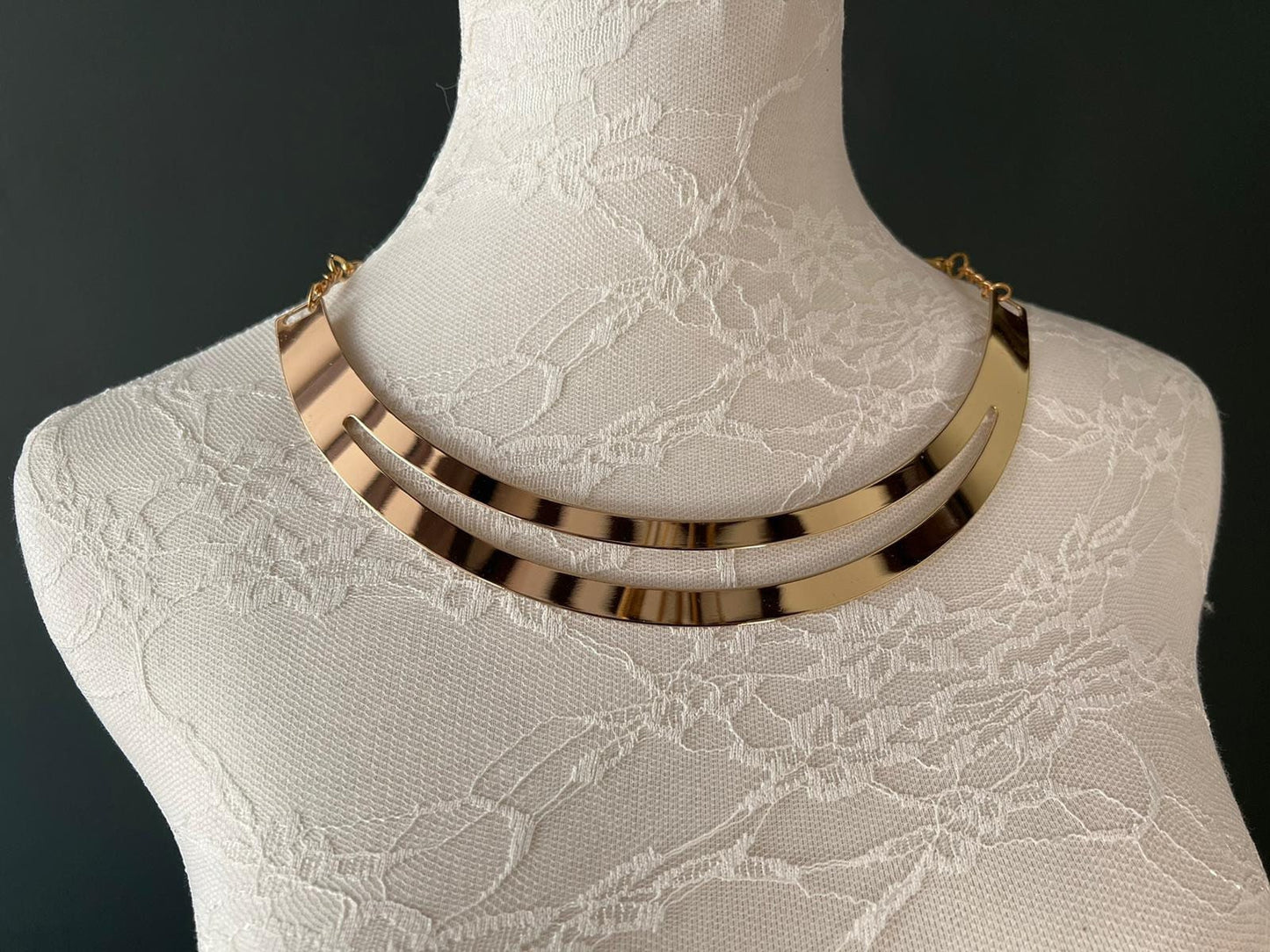 Statement Gold Plate Necklace