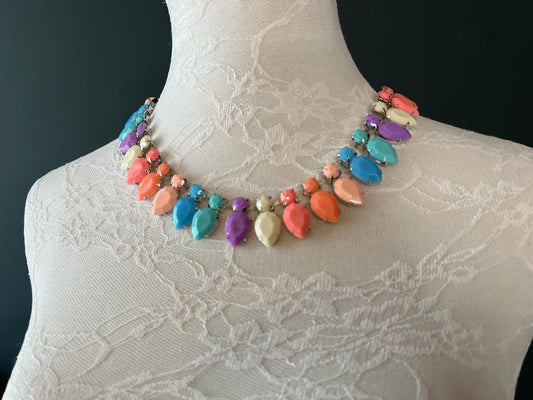 Pastel Jewel Drops Necklace