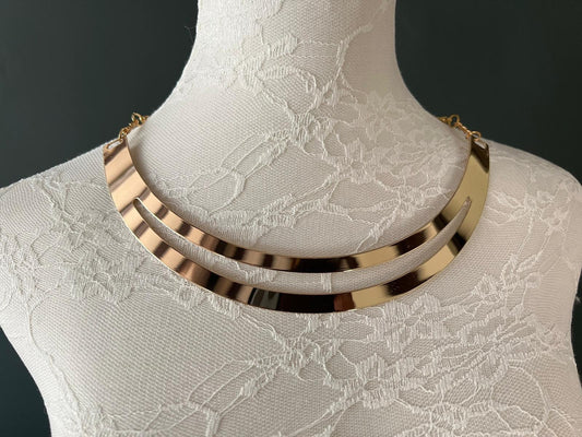 Statement Gold Plate Necklace