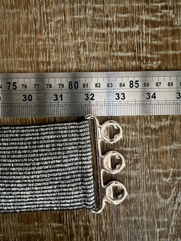 Elastic Silver Lurex Belt 7cm