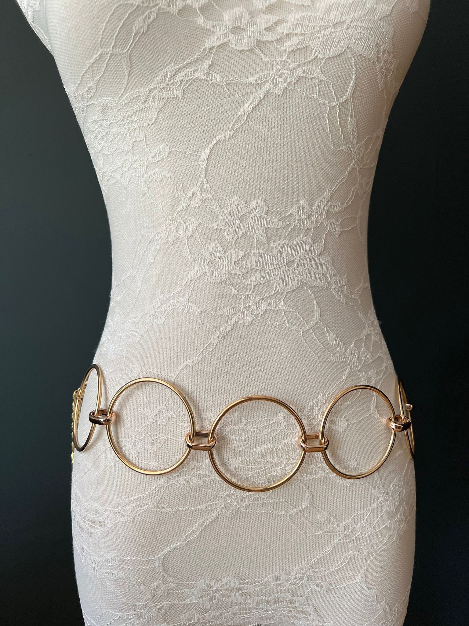 Gold Ring Belt in ring sizes, UK Size 4-32 - Main Image