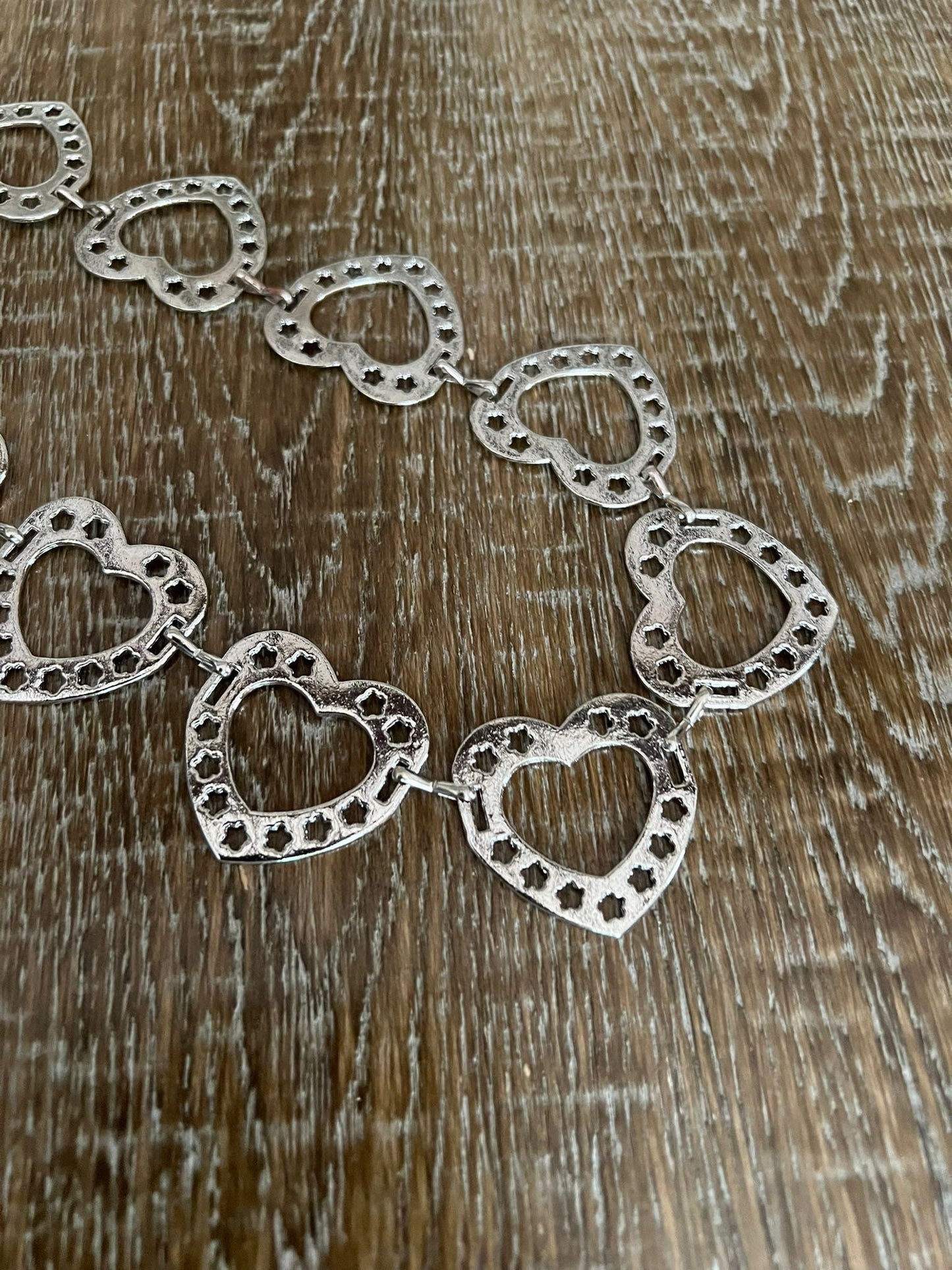 Silver Heart Chain Belt