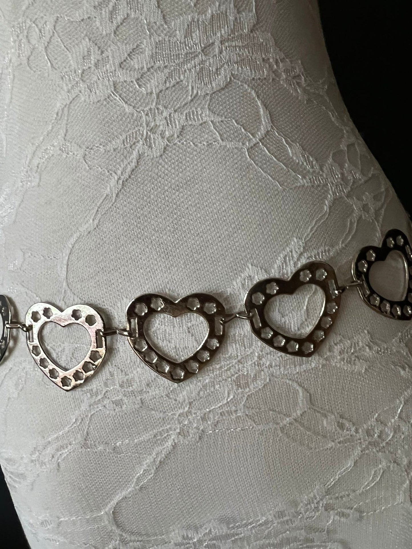 Silver Heart Chain Belt