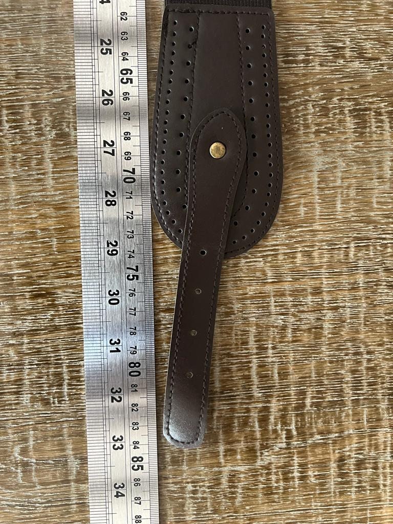 Brown Elasticated Faux Leather Belt