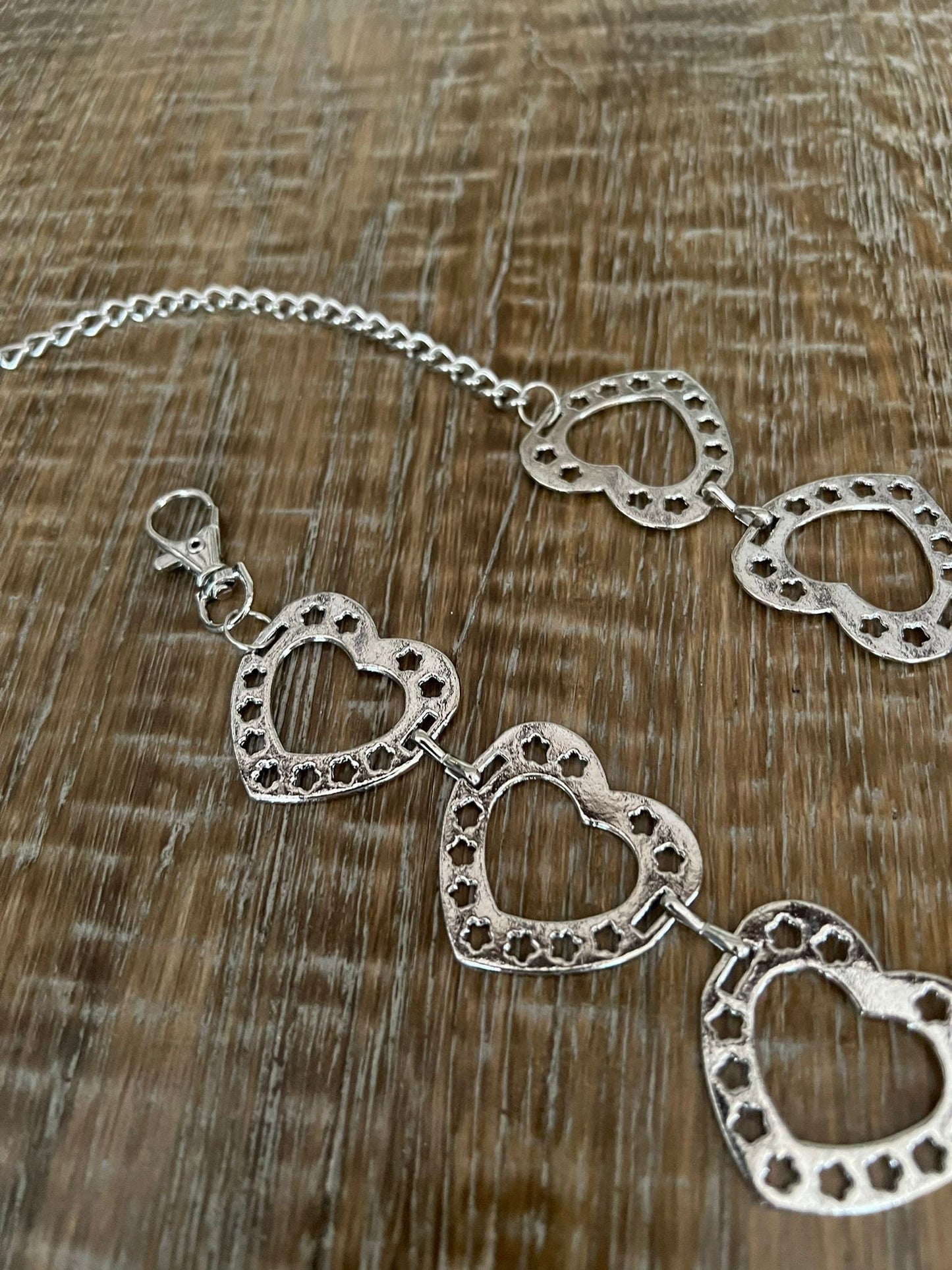 Silver Heart Chain Belt